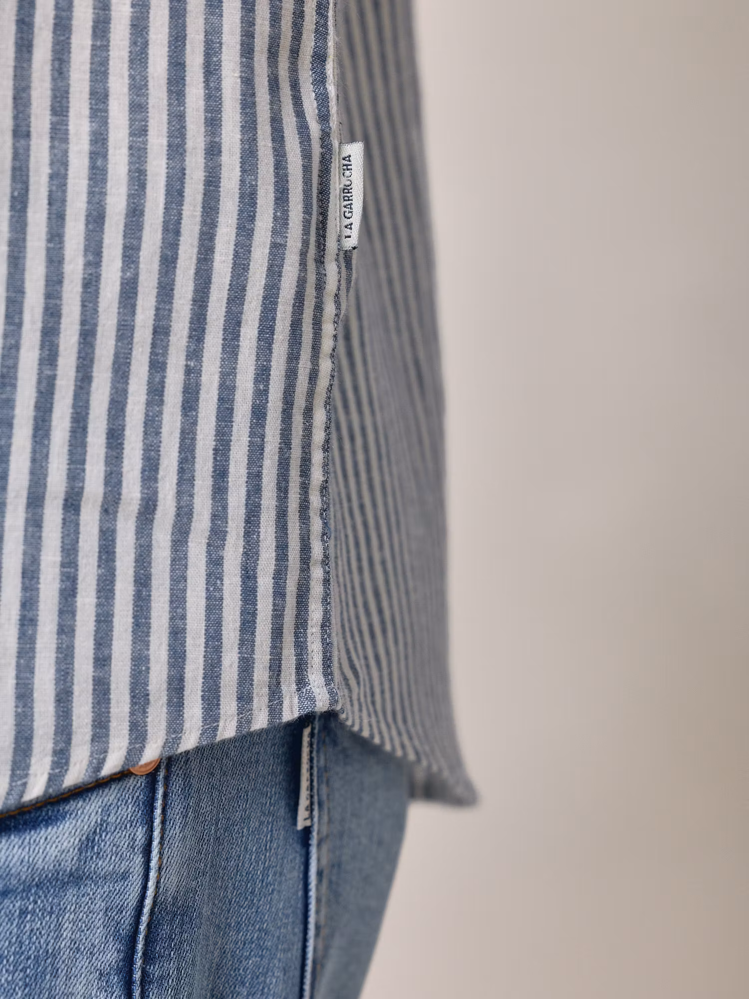 Chemise Lin Rayée | Bleu