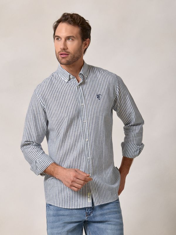 Chemise Lin Rayée | Azul