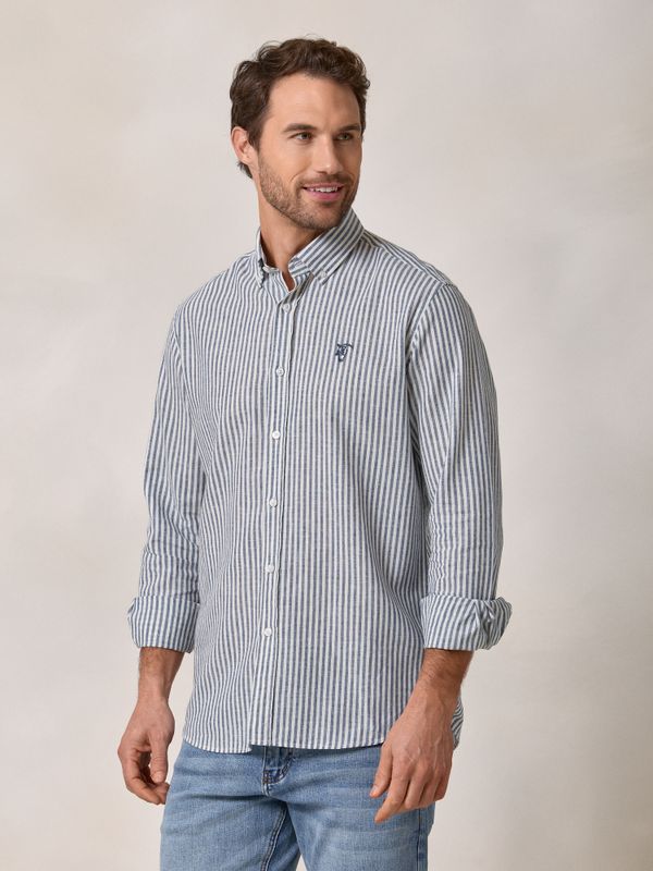 Chemise Lin Rayée | Azul