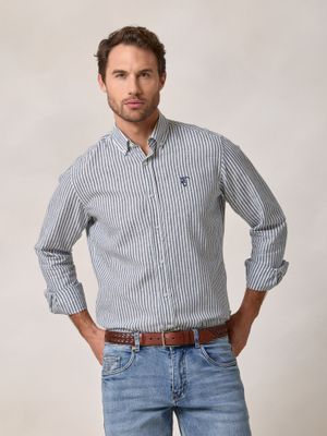 Striped Linen Shirt | Blue