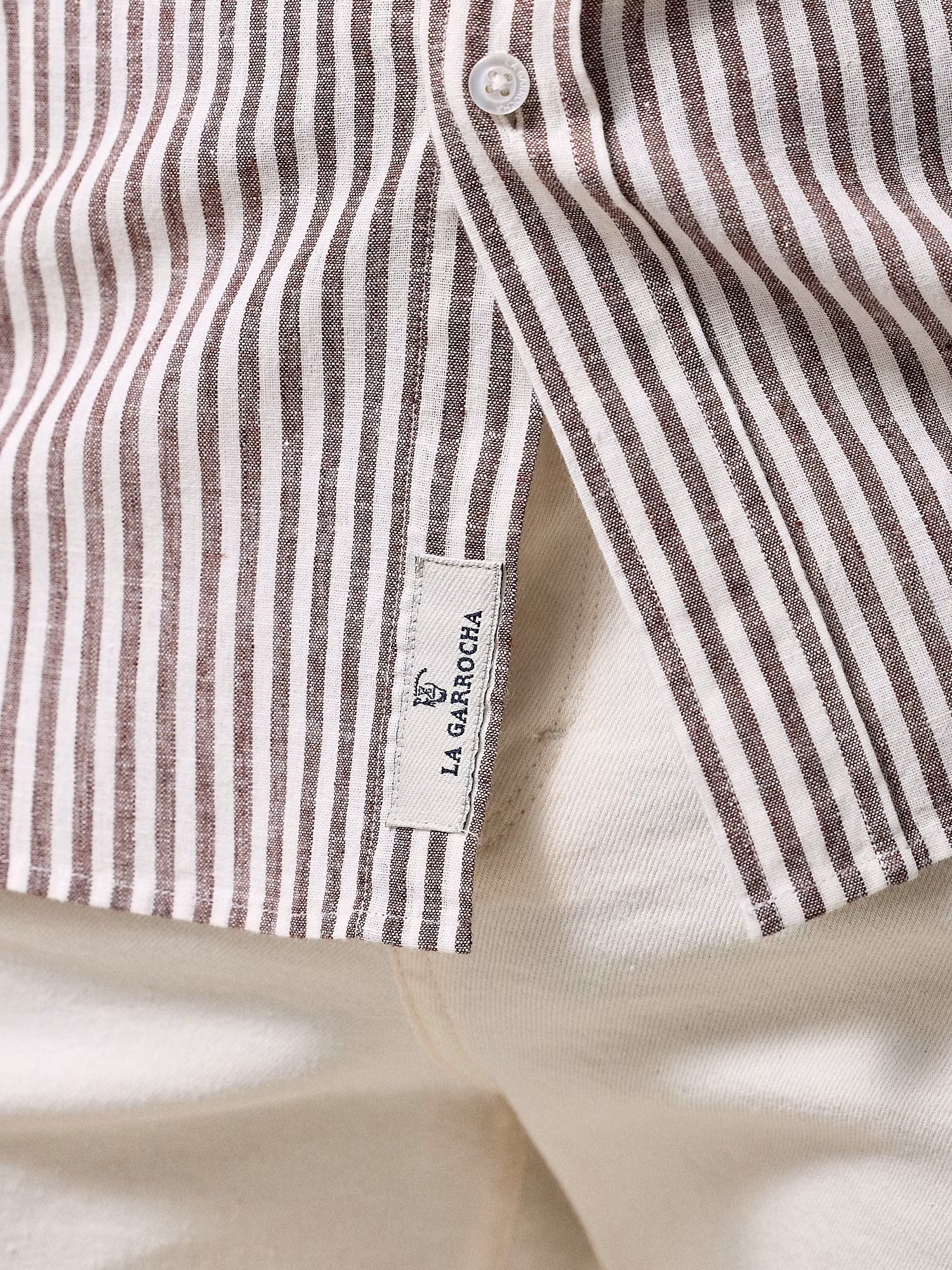 Chemise Lin Rayée | Marron