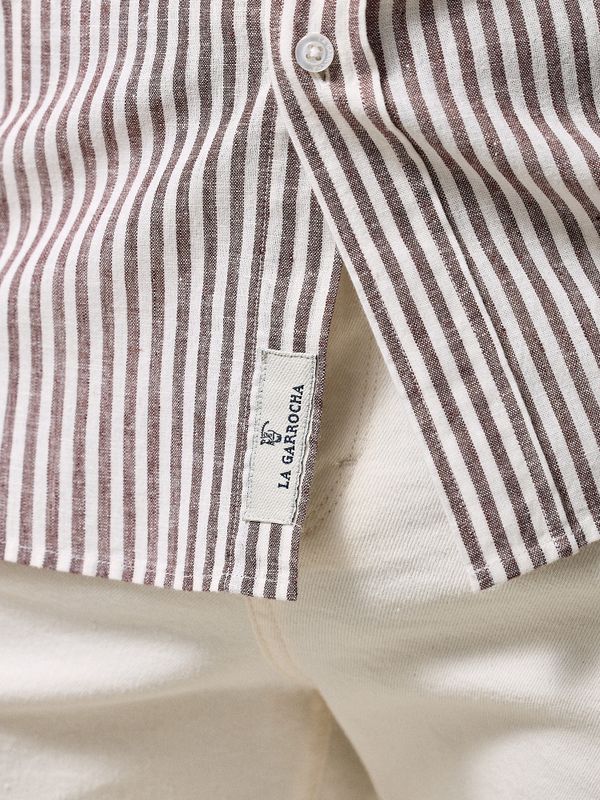 Chemise Lin Rayée | Moka