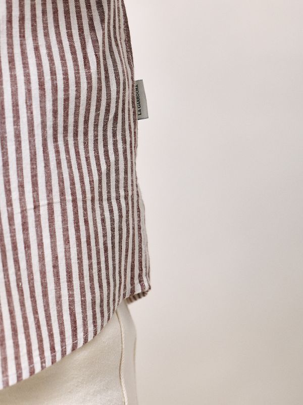 Chemise Lin Rayée | Moka