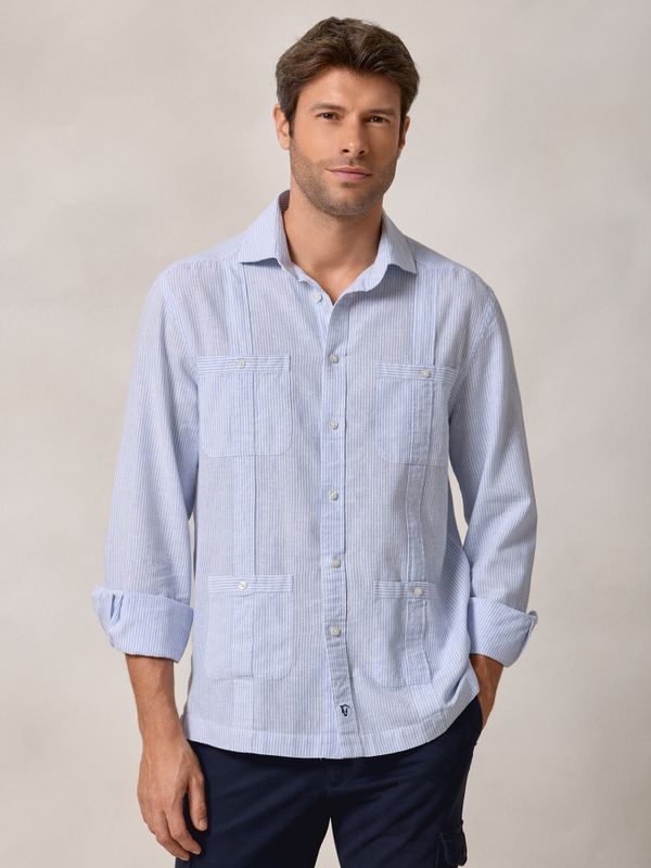 Chemise cubaine à rayures