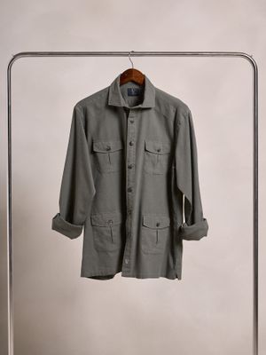 Guayabera Shirt | Moss Green