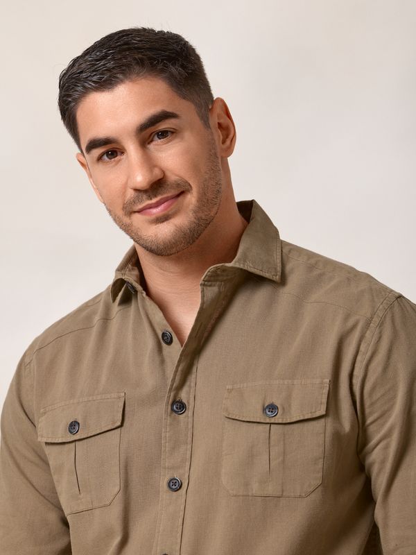 Camisa Guayabera | Castanho Claro