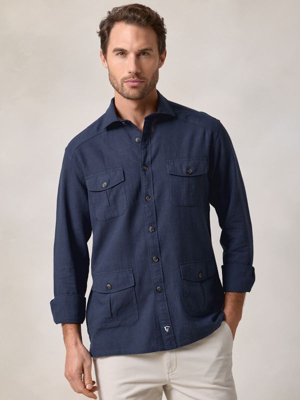 Camisa Guayabera | Azul Marinho
