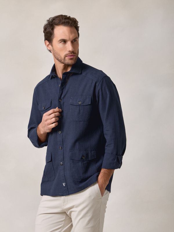 Camisa Guayabera | Azul Marinho