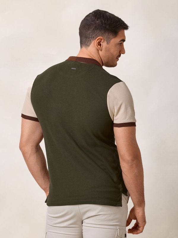 Contrast Sleeve Polo | Hunter Green