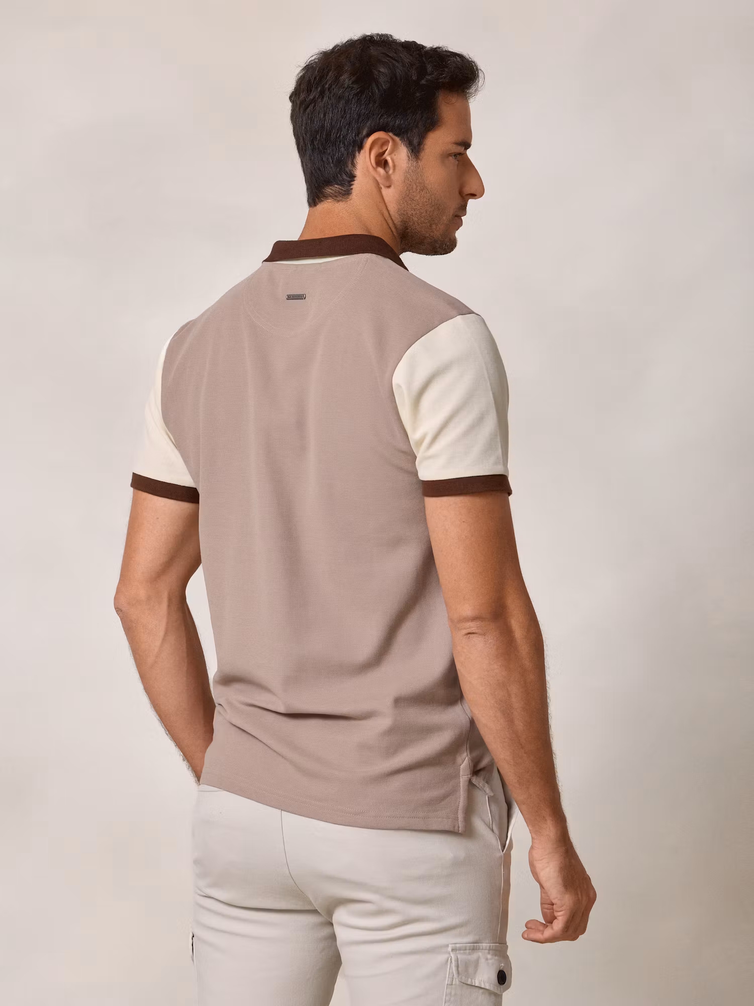 Polo Mangas Contraste | Piedra