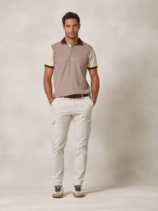 Contrast Sleeve Polo | Stone
