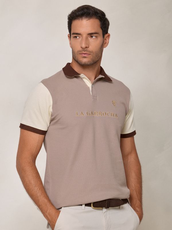 Contrast Sleeve Polo | Stone