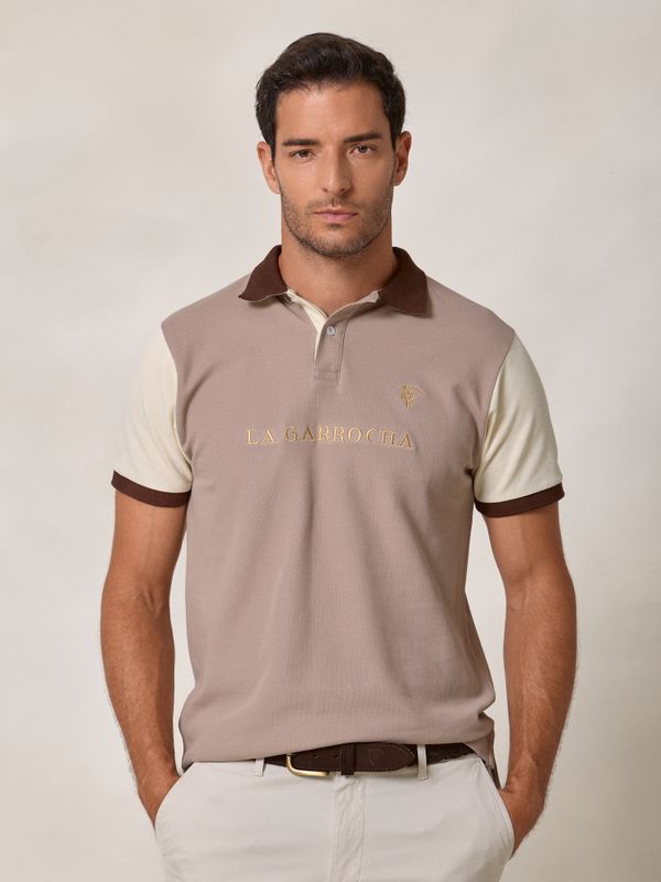 Contrast Sleeve Polo | Stone