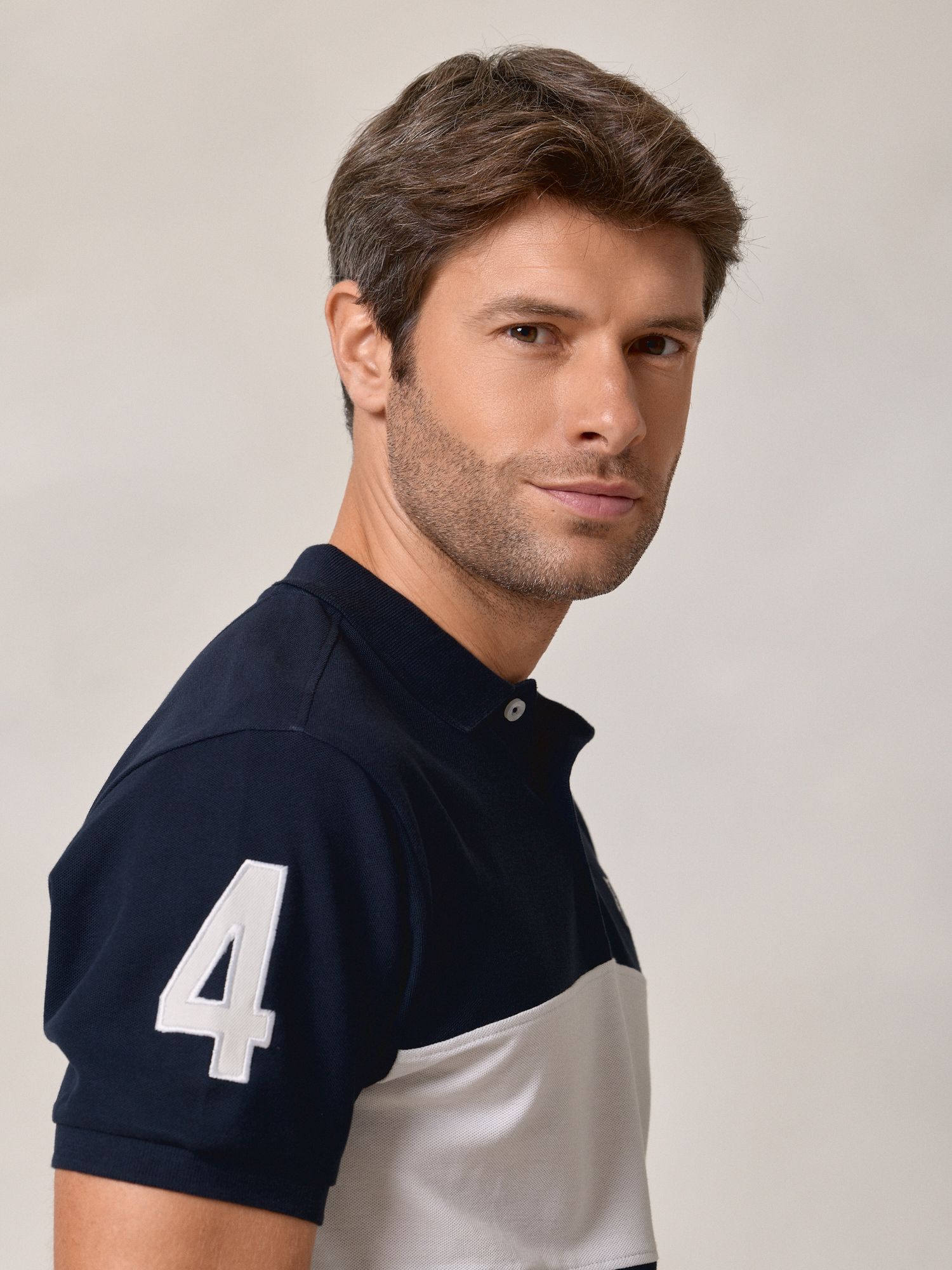 Polo com Faixa | Azul Marinho