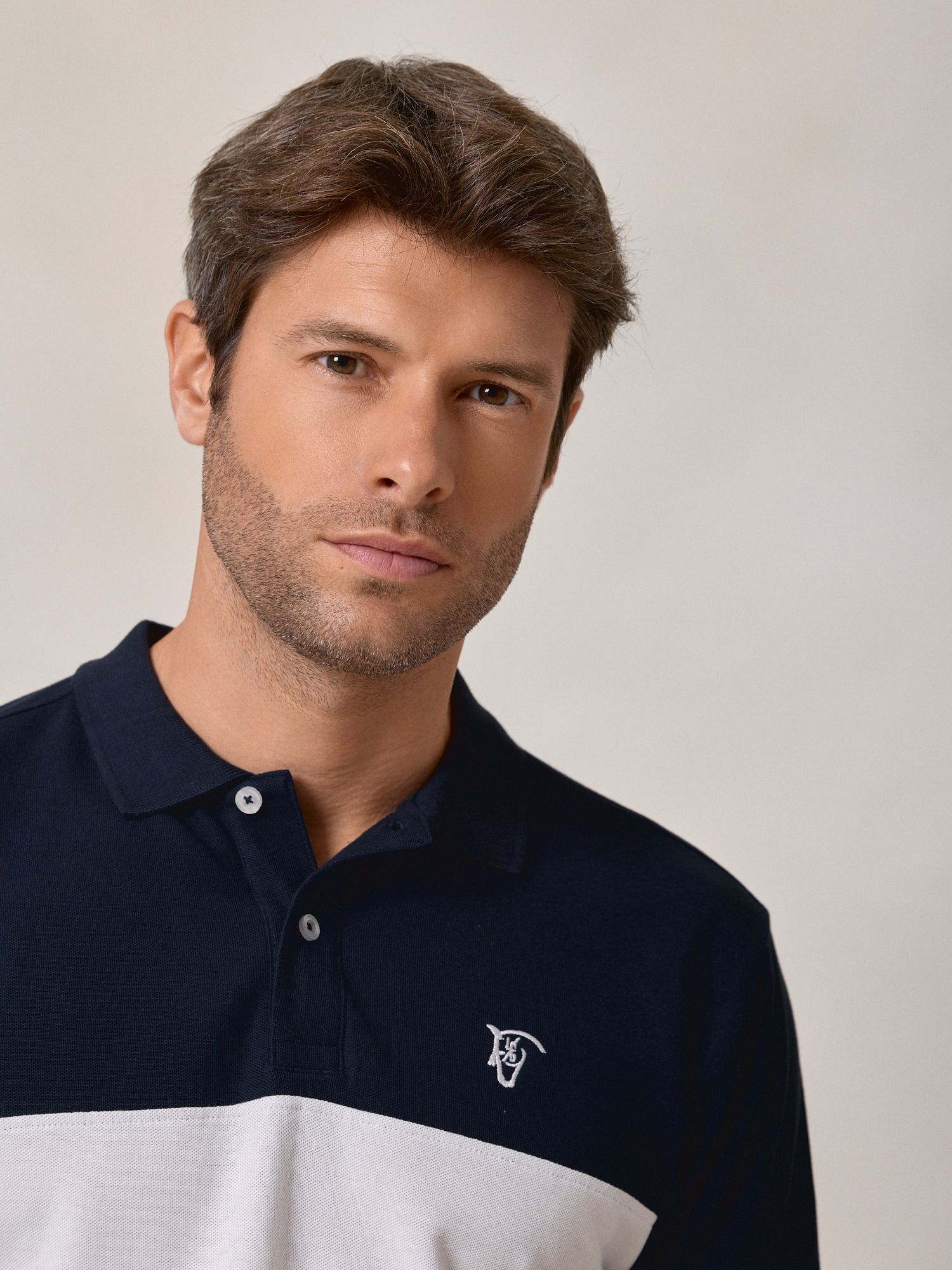 Polo com Faixa | Azul Marinho