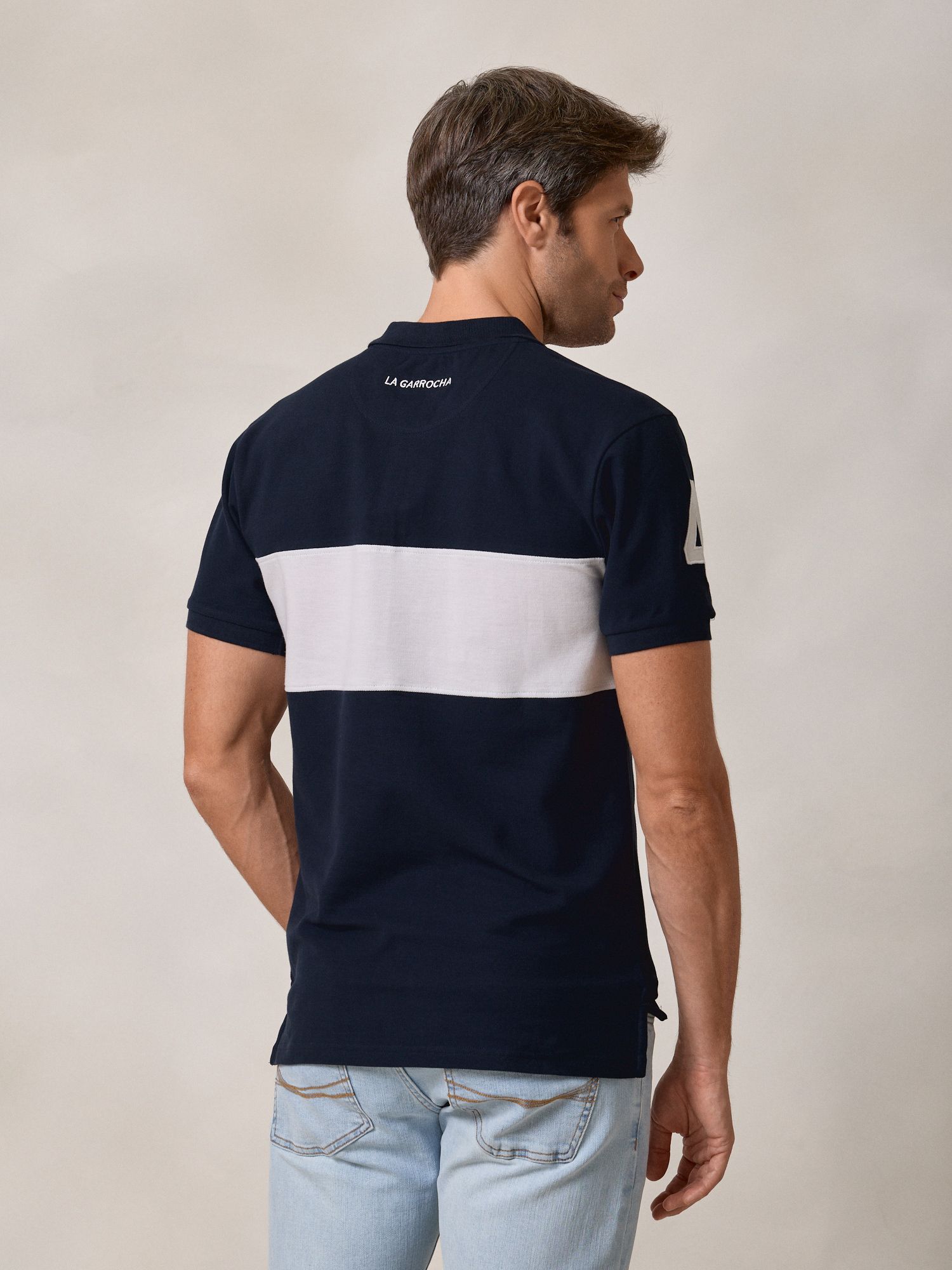 Polo com Faixa | Azul Marinho