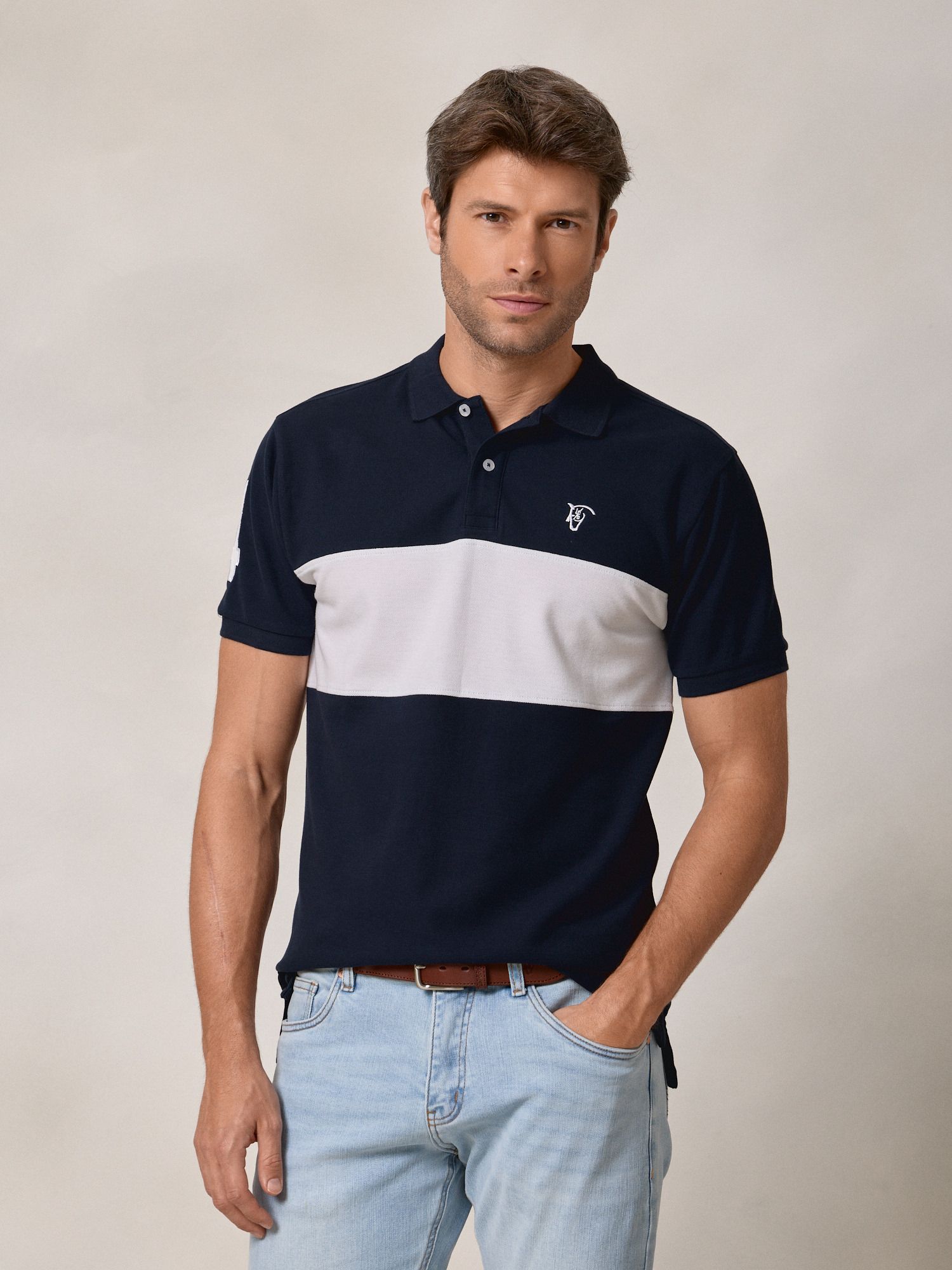 Polo à Bande | Bleu Marine