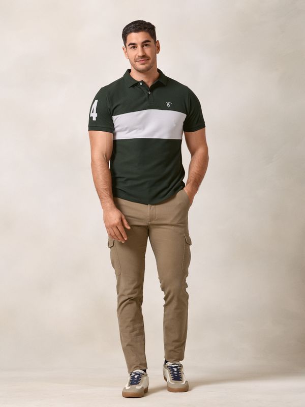 Polo à Bande | Vert Sapin