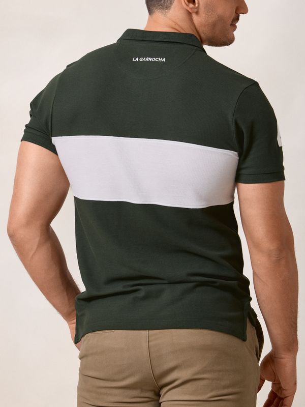 Polo à Bande | Vert Sapin