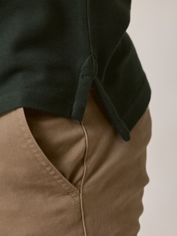 Polo à Bande | Vert Sapin