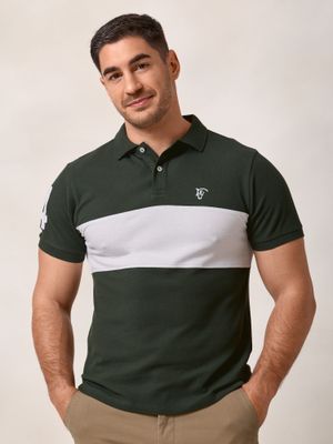 Polo com Faixa | Verde Abeto