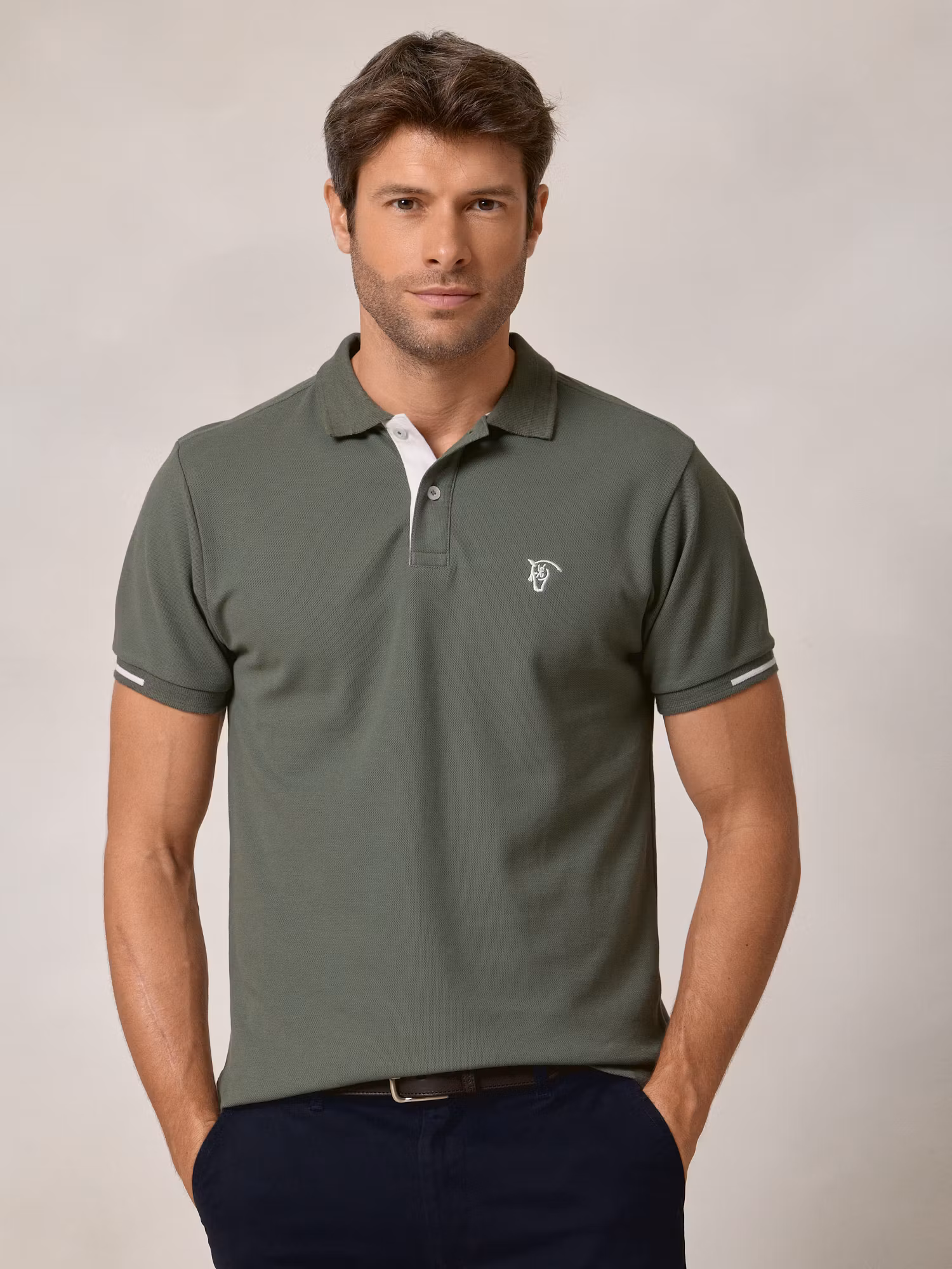 Polo com estampa nas costas | Cáqui