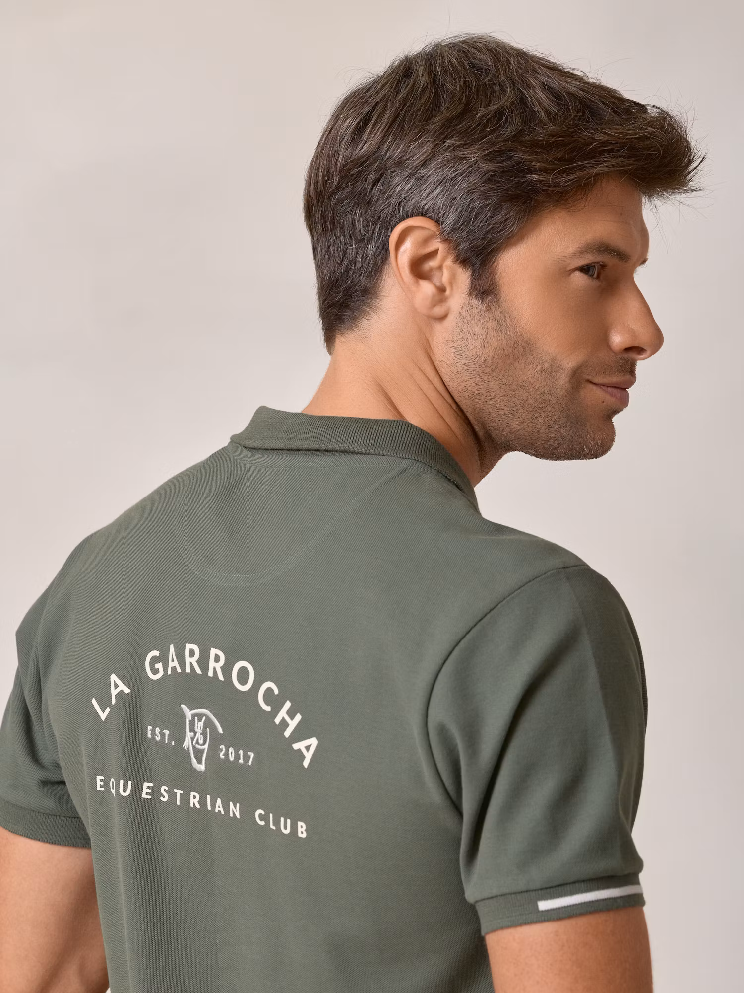 Back Print Polo | Khaki