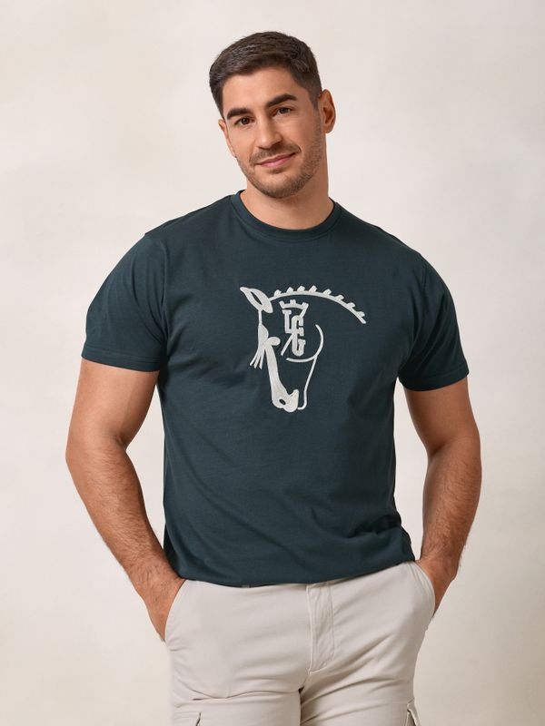 Camiseta Caballo | Azul Lago