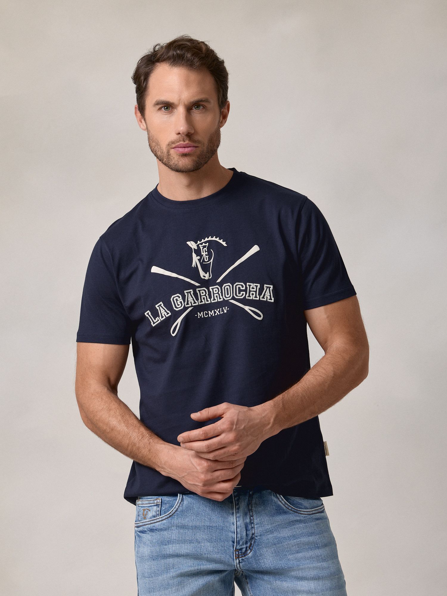 Classic Riding Crop T-shirt | Navy Blue