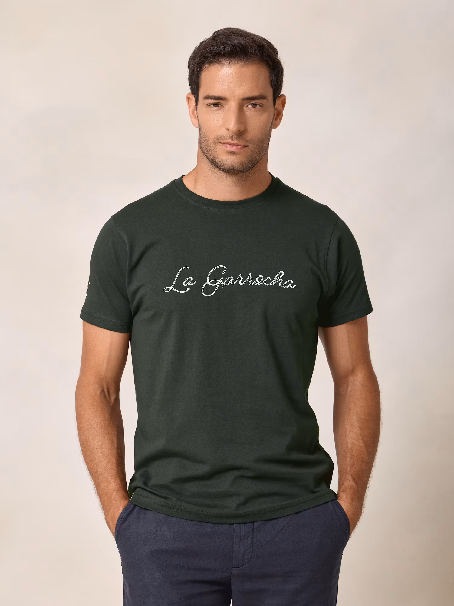 Camiseta com ponto de correntinha | Verde Abeto