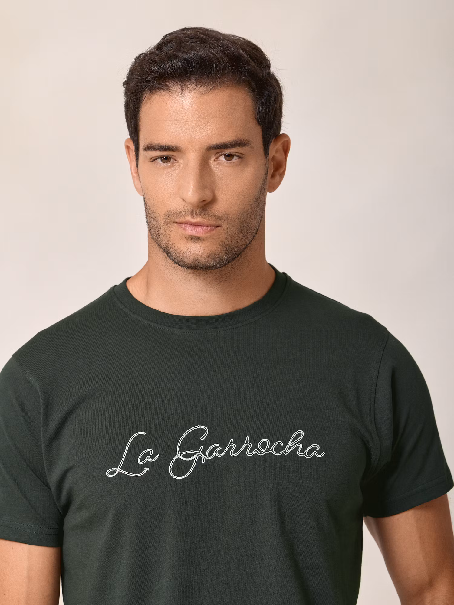 Camiseta com ponto de correntinha | Verde Abeto