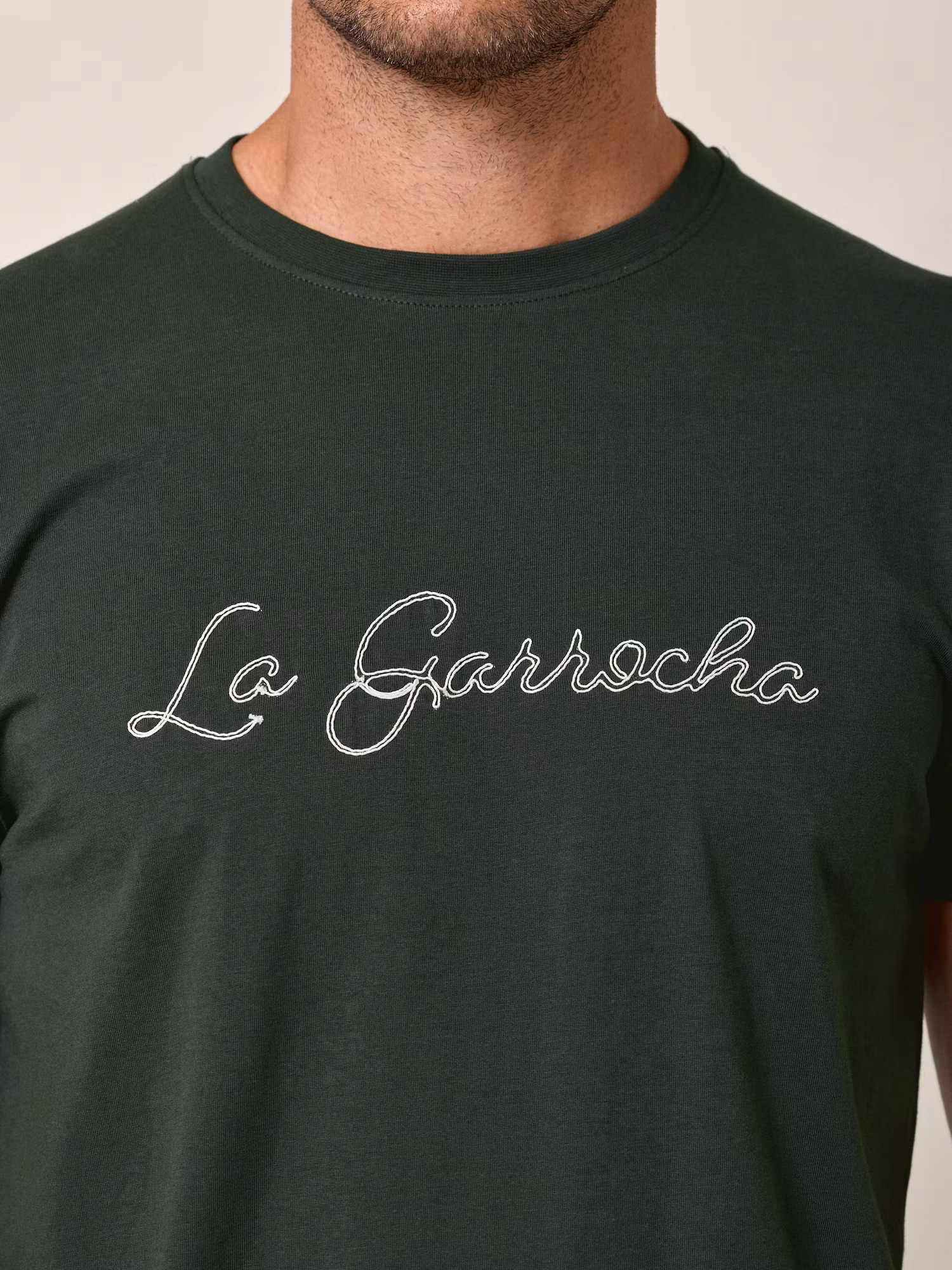 Camiseta com ponto de correntinha | Verde Abeto