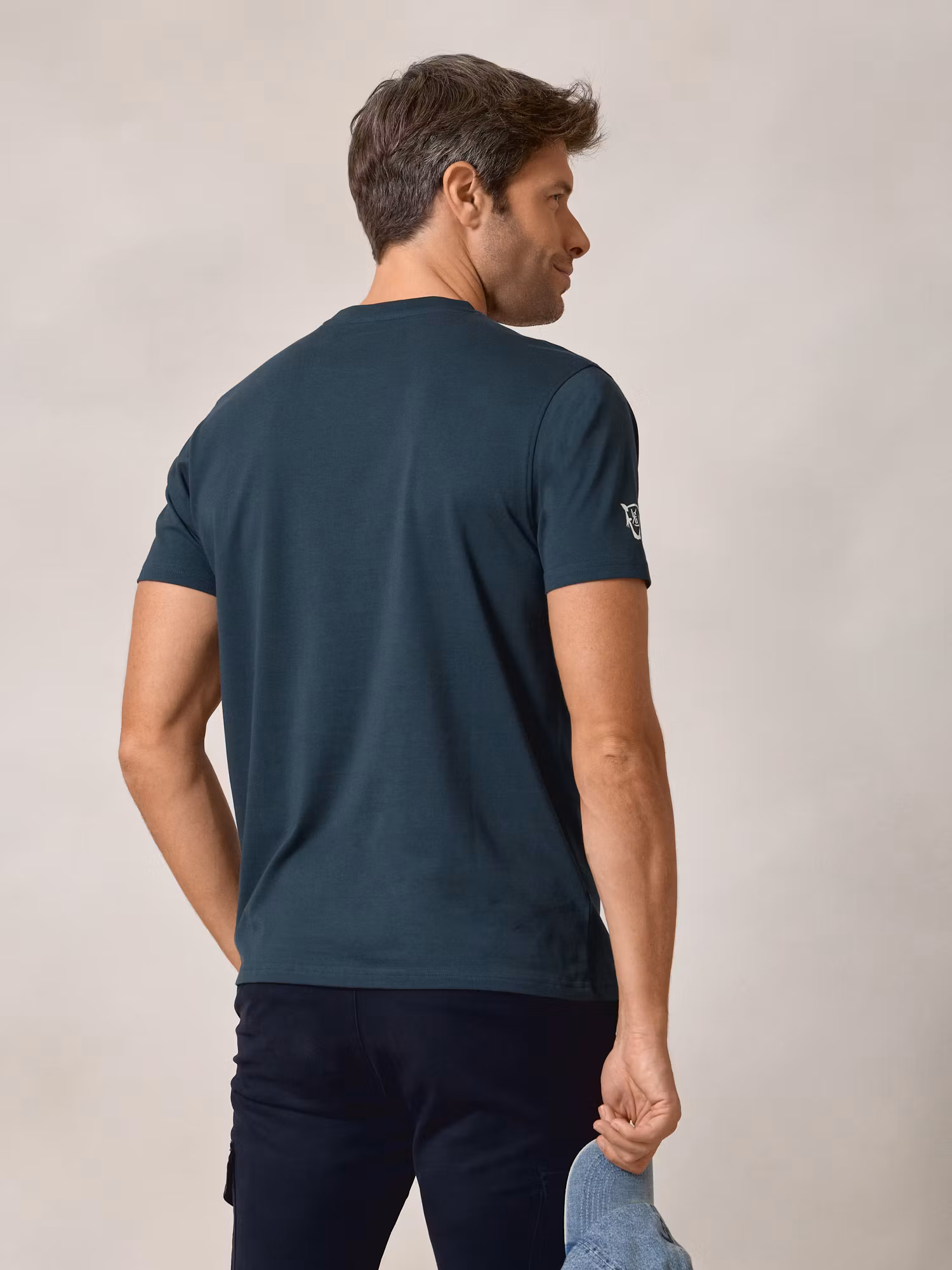 Camiseta com ponto de correntinha | Azul Lago