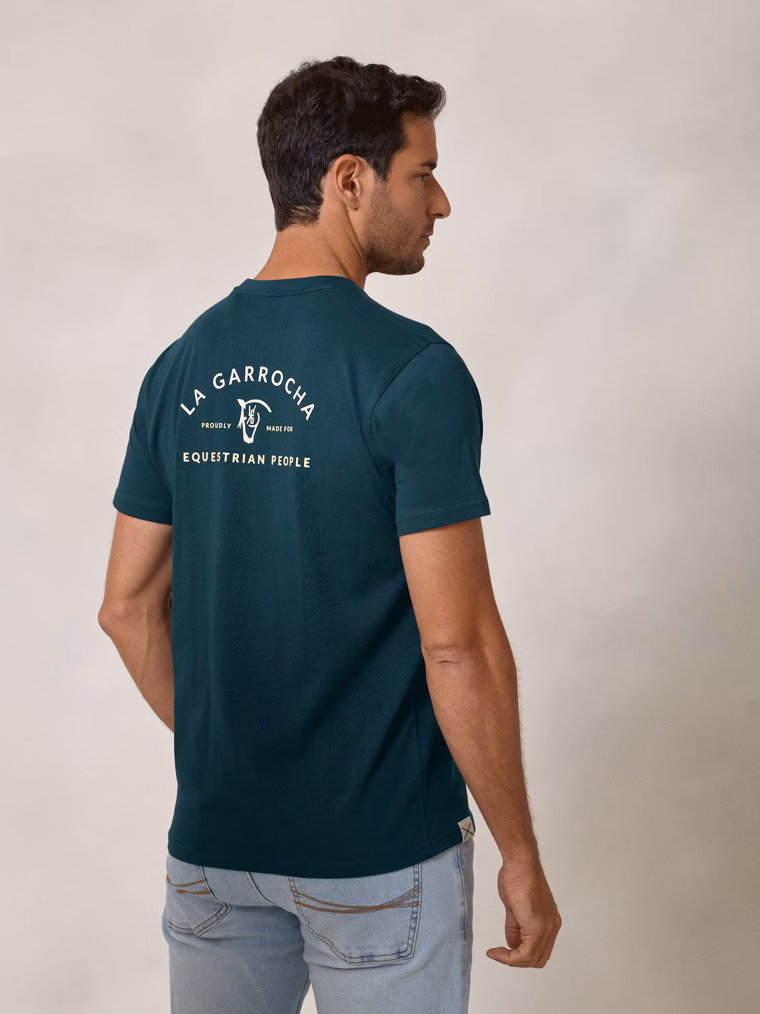 Camiseta com estampa nas costas | Verde Azulado