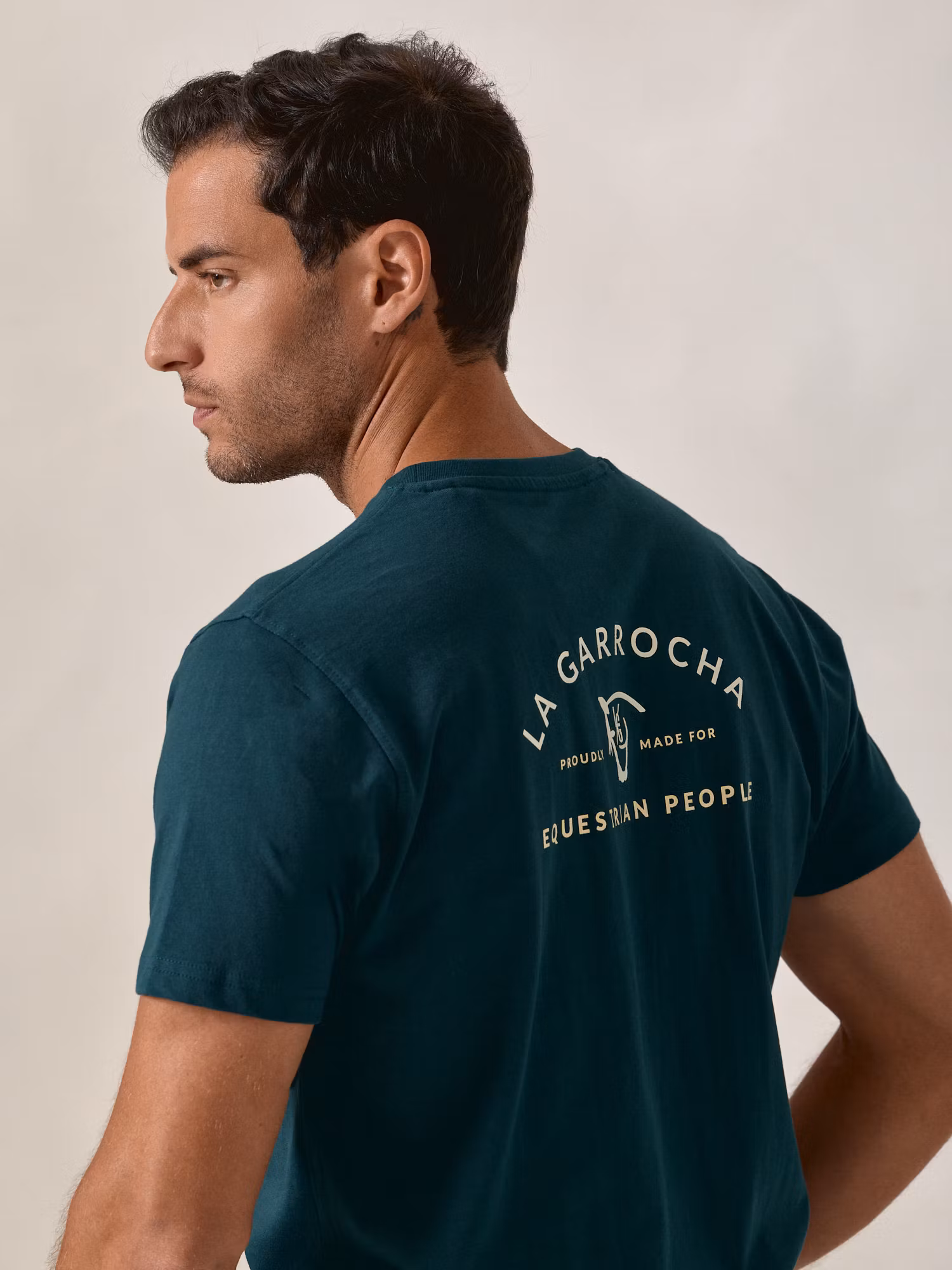 Camiseta com estampa nas costas | Verde Azulado