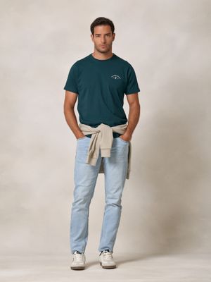 Camiseta com estampa nas costas | Verde Azulado