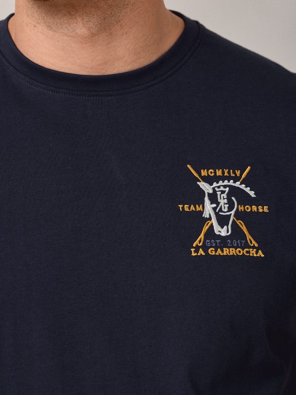 T-shirt à manches contrastantes | Bleu Marine