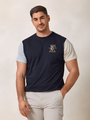Contrast Sleeve T-shirt | Navy Blue