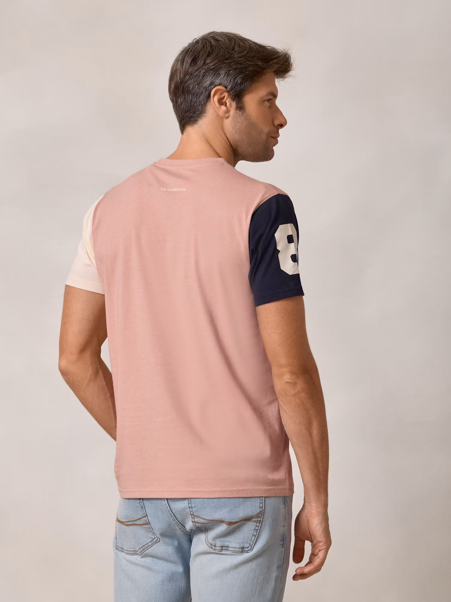 Camiseta com mangas contrastantes | Rosa