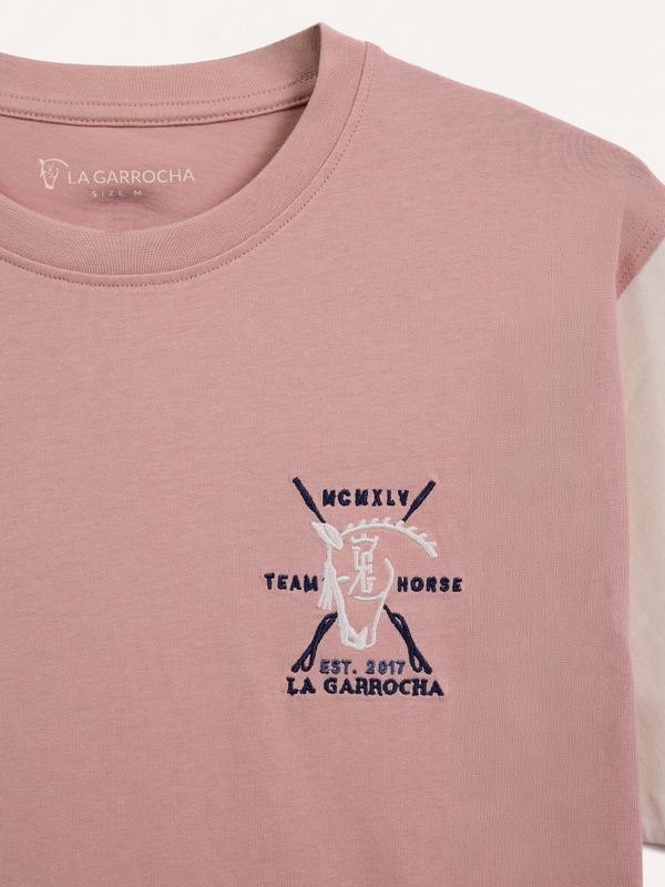 T-shirt à manches contrastantes | Rose