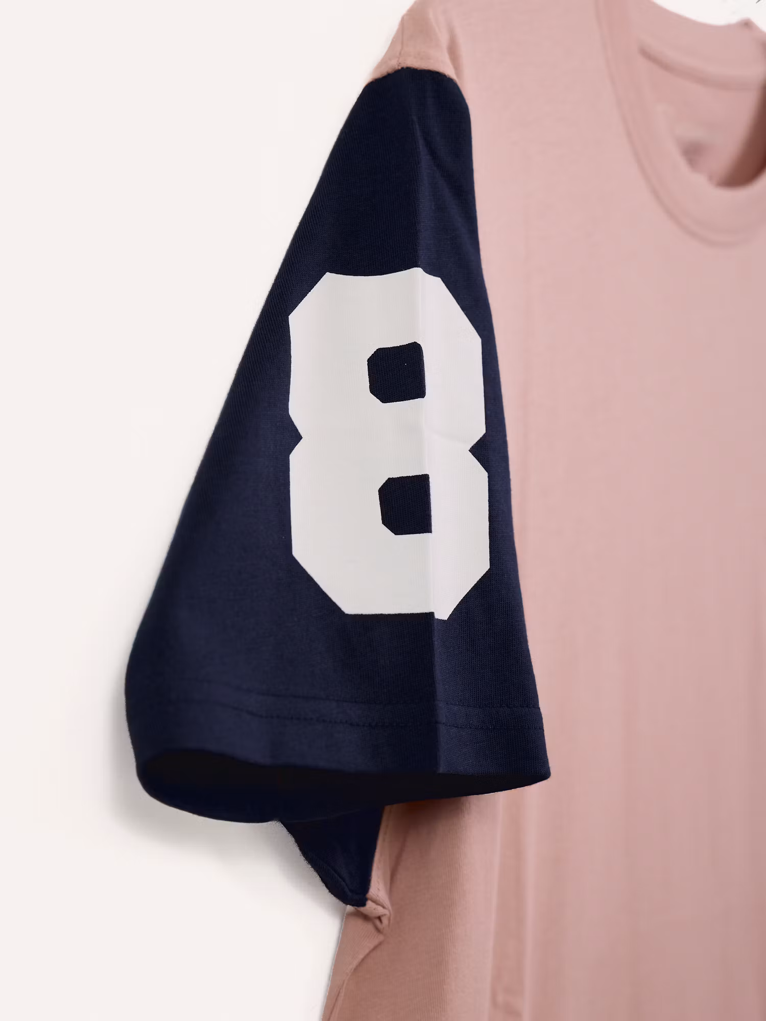 T-shirt à manches contrastantes | Rose