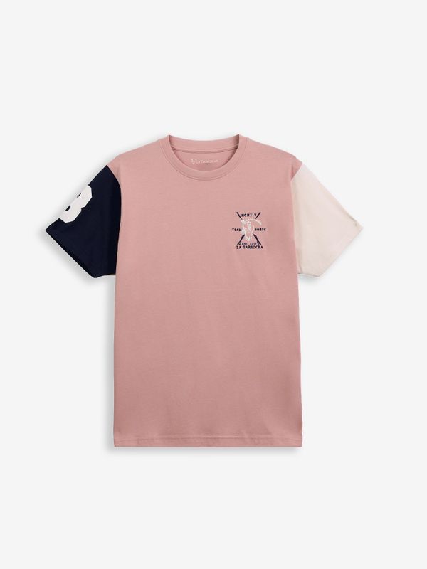 Camiseta Mangas Contraste | Rosa