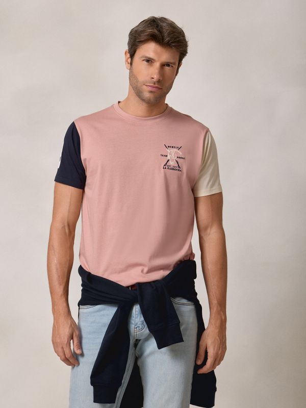 Contrast Sleeve T-shirt | Pink