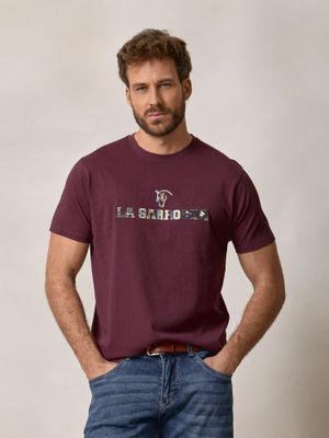 T-shirt Étnica com Aplique | Malva