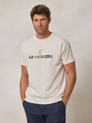T-shirt ethnique avec appliqué | Écru