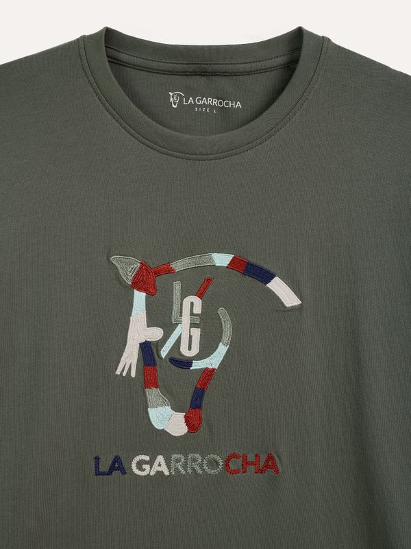T-shirt Cavalo Bordado | Cáqui
