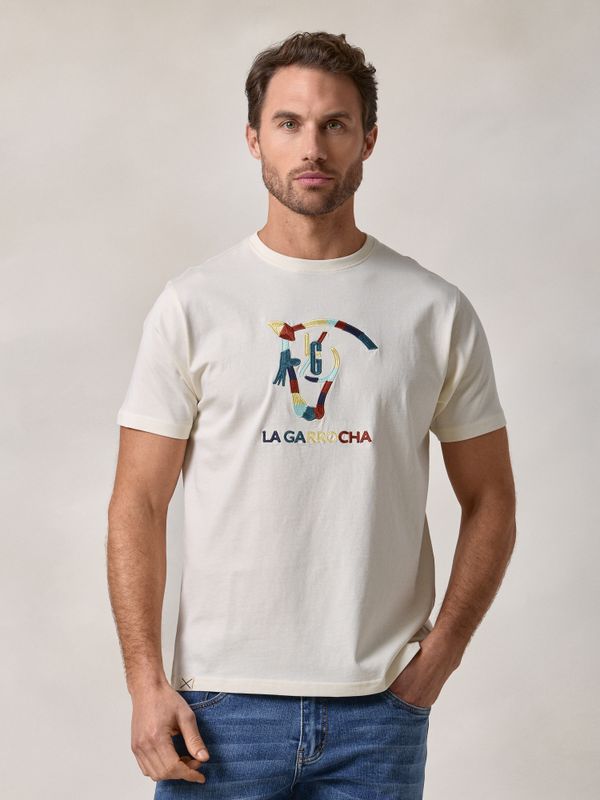 Camiseta Caballo Bordado | Crudo