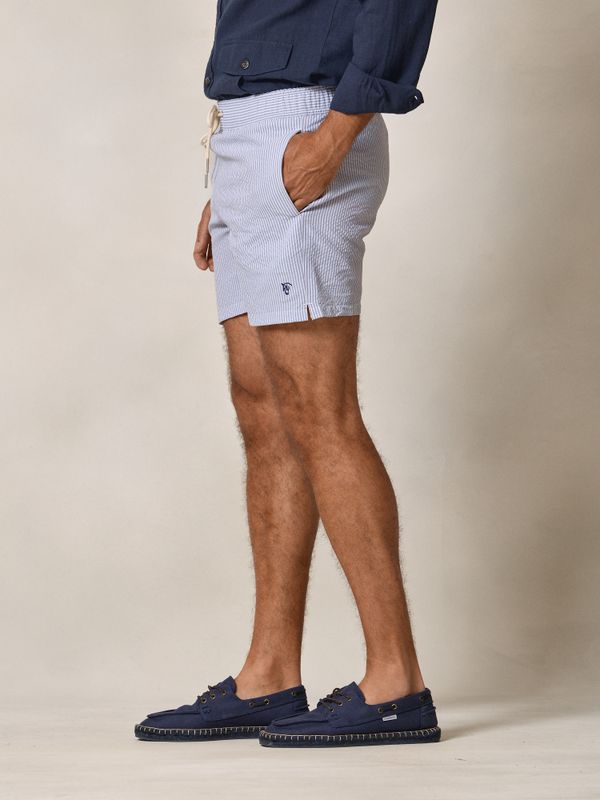 Seersucker Striped Swimsuit | Marino