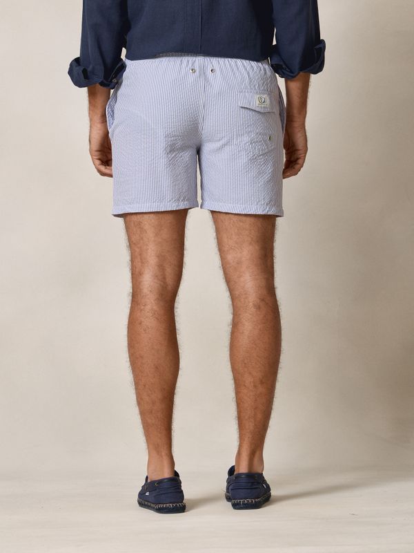 Seersucker Striped Swimsuit | Marino