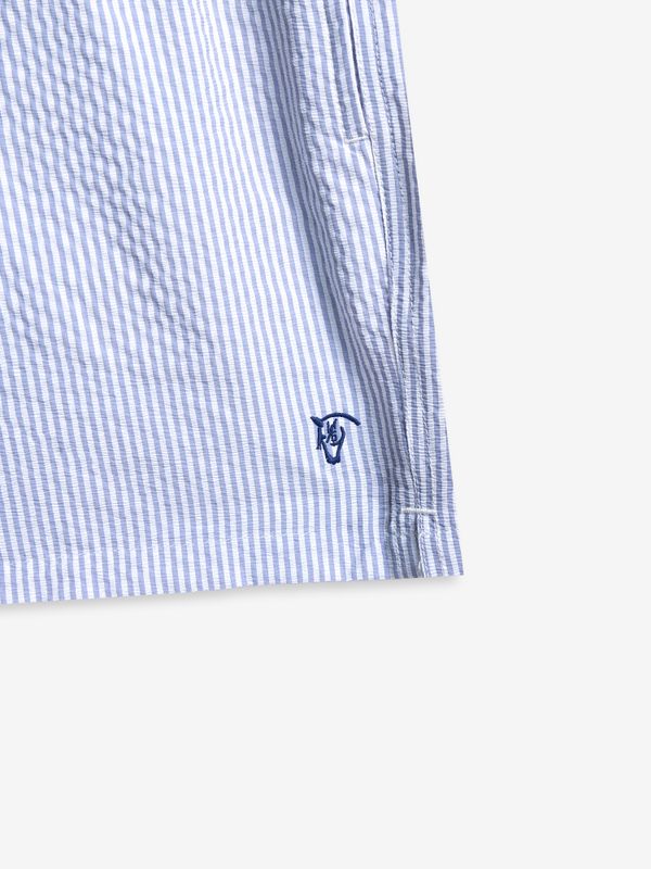 Calção de banho Listrado em seersucker | Marino